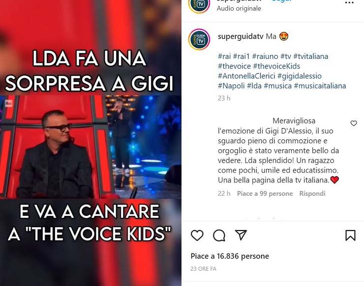 LDA, una gradita sorpresa per il papà Gigi D’Alessio